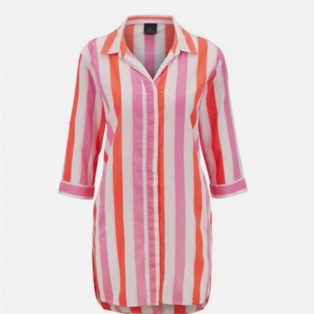 Bogner Fire + Ice Lissy Striped Button Up Dress/ Tunic size M